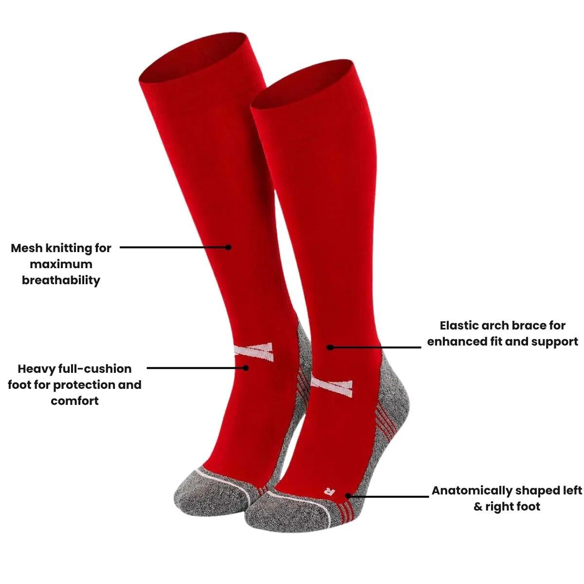 Medias de Fútbol Pro - 2 pares - Rojo 3/5