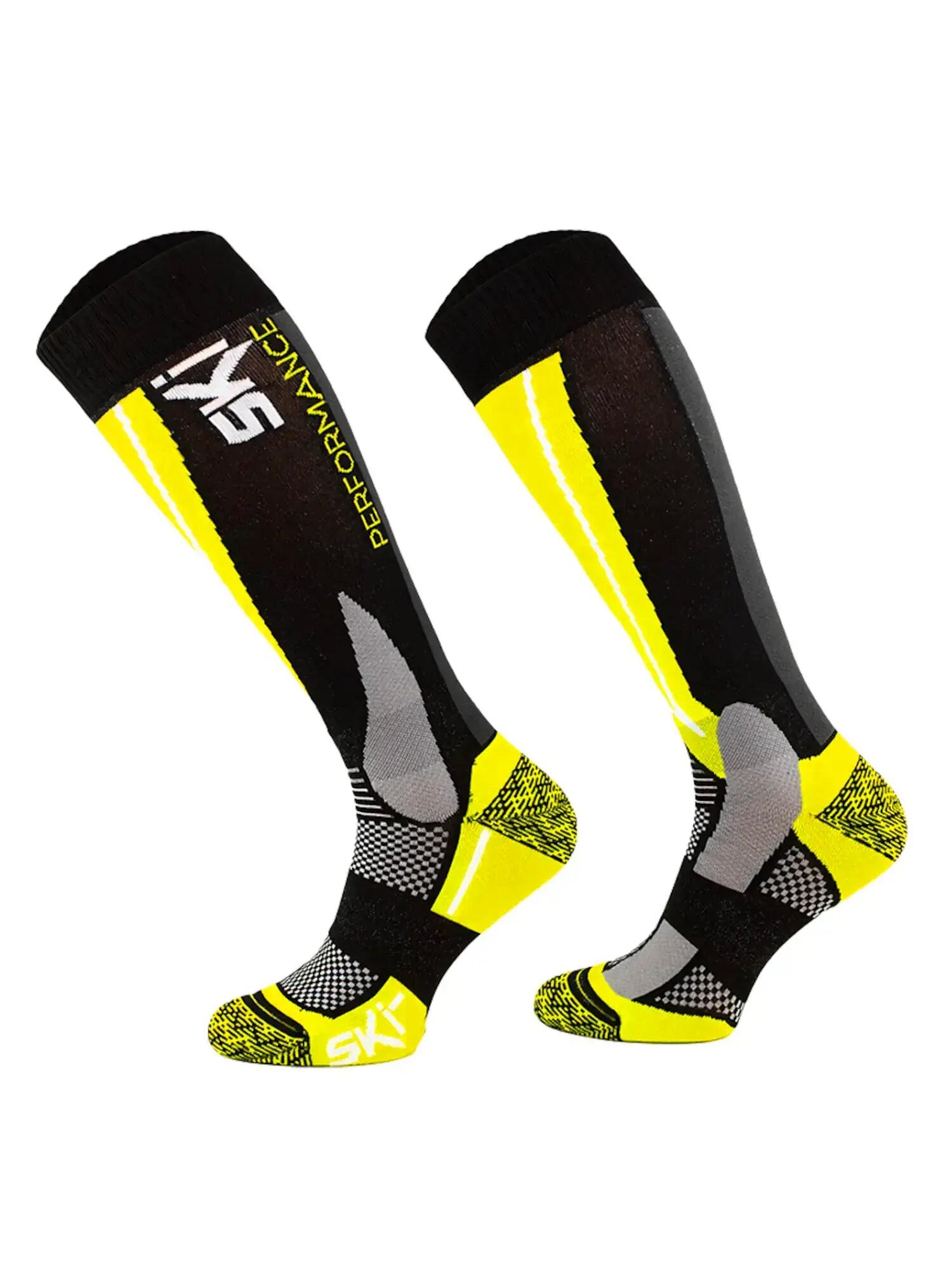 Chaussettes de ski COMODO anatomiques hautes légères, renforts talon/pointe 2/4