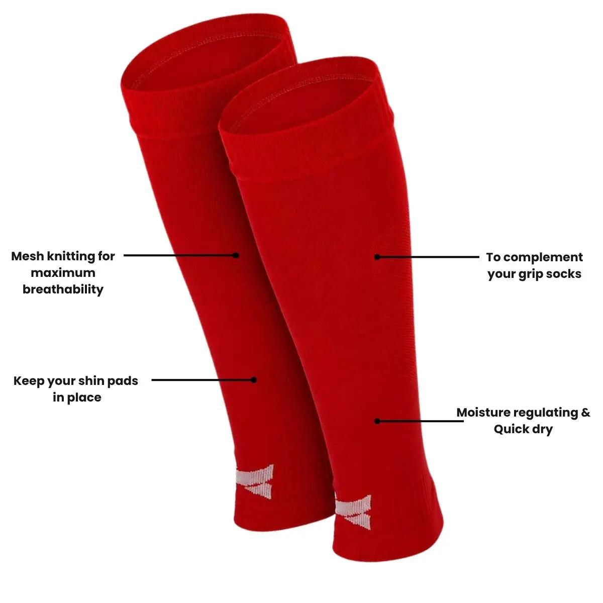 Medias de Fútbol Sin Pie Pro - 2 pares - Rojo 3/4