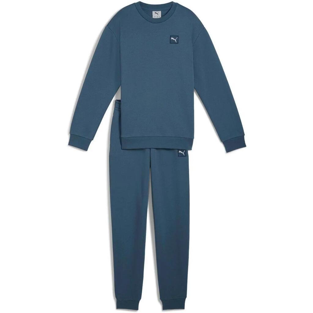 Tracksuit Puma Ess Elevated Relaxed Crew Sweat Suit Fl, Blue, Kids