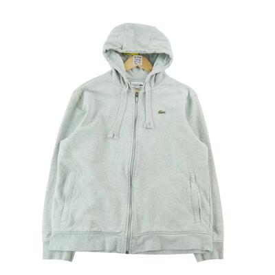 Tweedehands - heren full-zip hoodie lacoste grijs - goede staat
