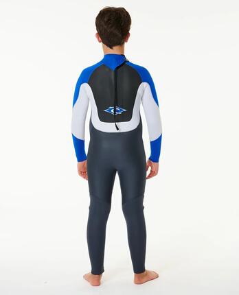 Surfwetsuit Jongens Omega 4/3 mm met rugrits - Violet
