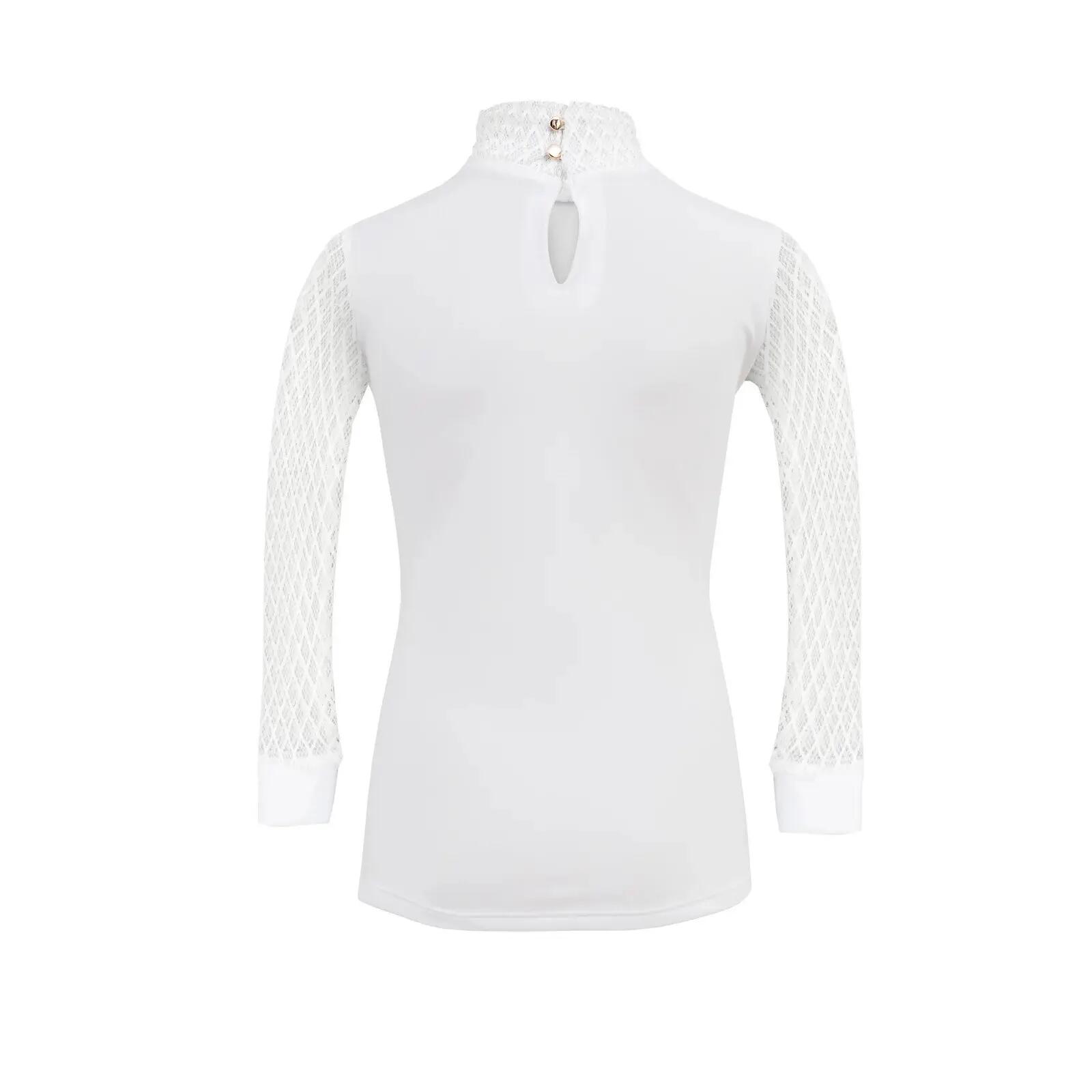 Polo d'équitation de concours manches longues fille Cavalliera Luxe 2/3