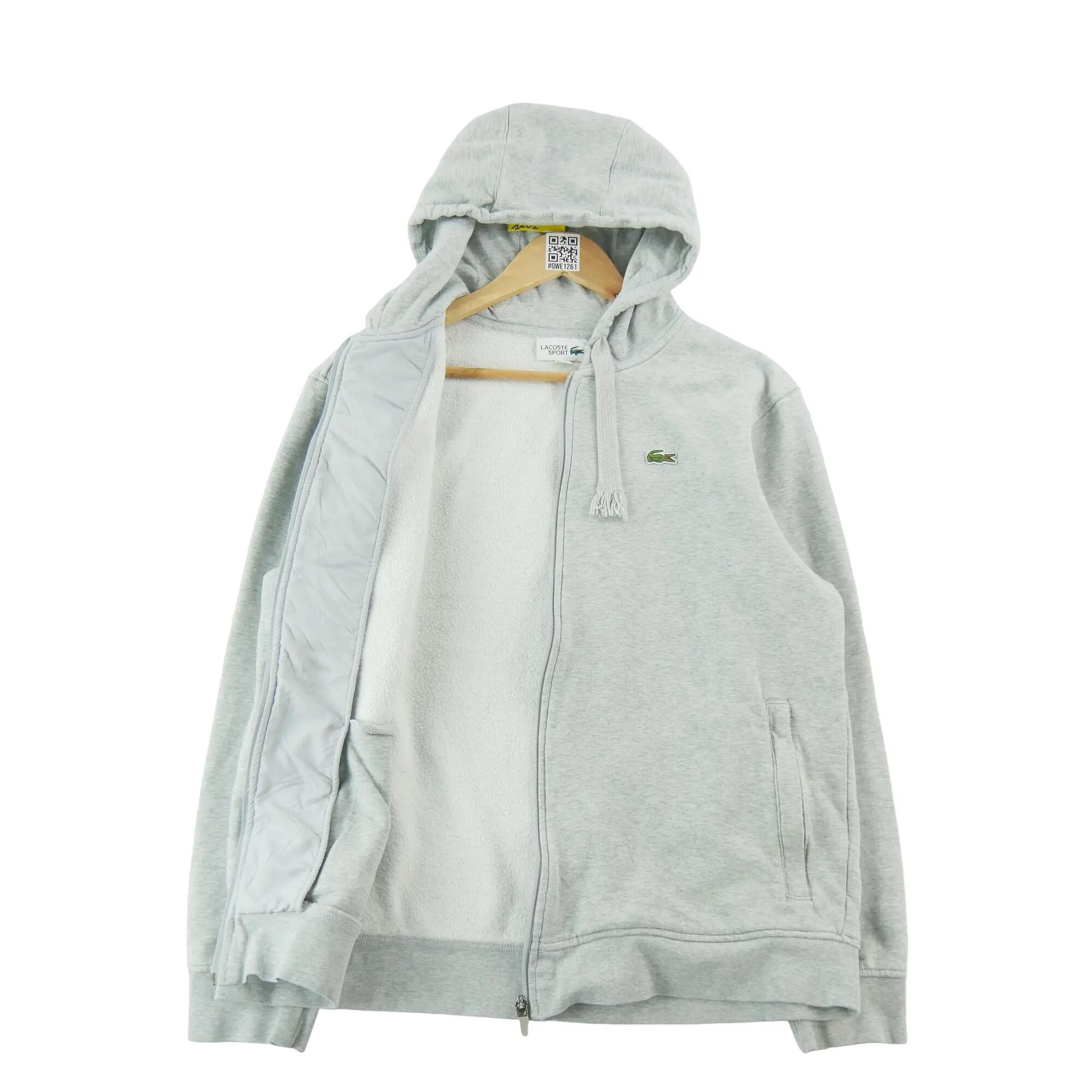 Tweedehands - Heren full-zip hoodie Lacoste grijs - Goede staat 3/10
