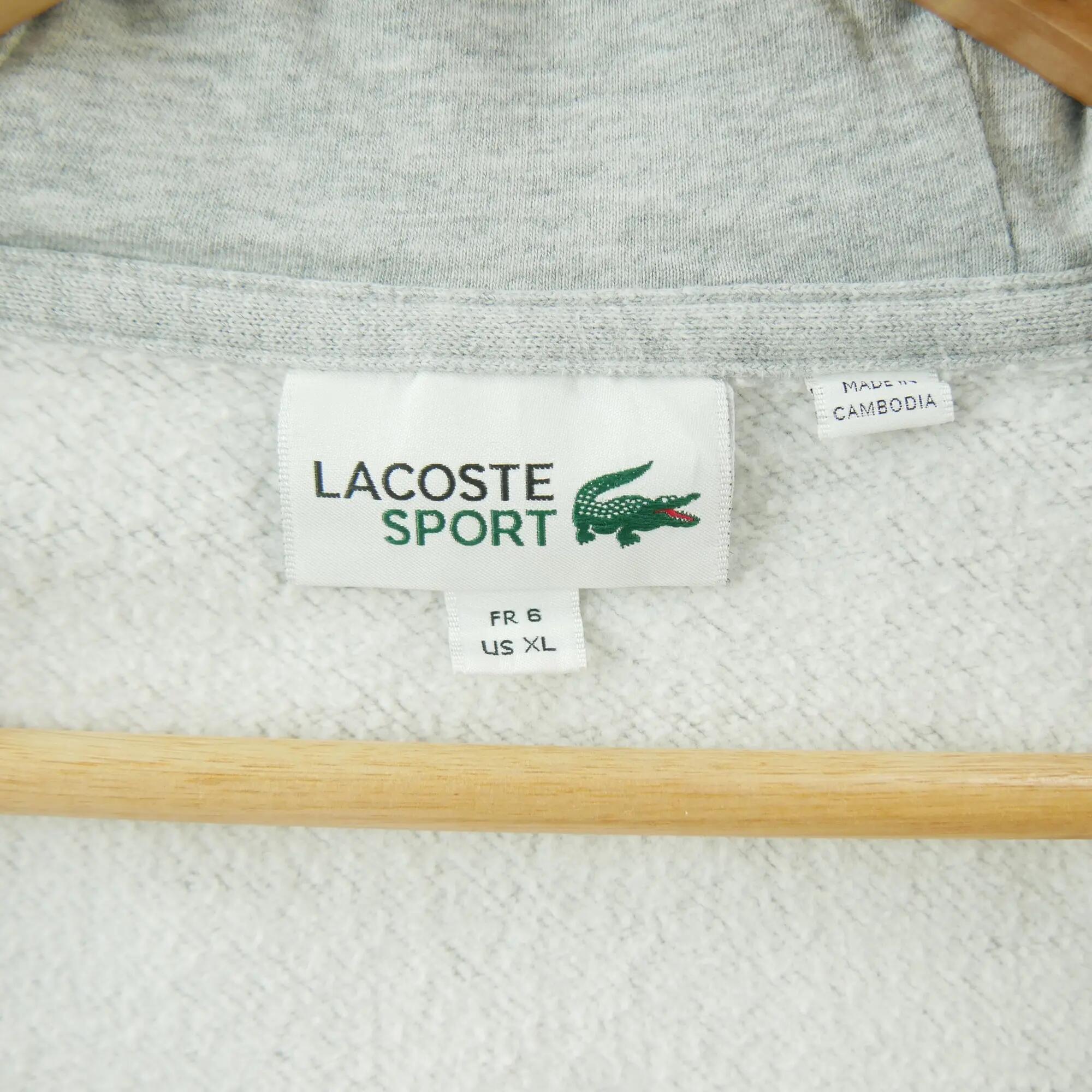 Tweedehands - Heren full-zip hoodie Lacoste grijs - Goede staat 10/10