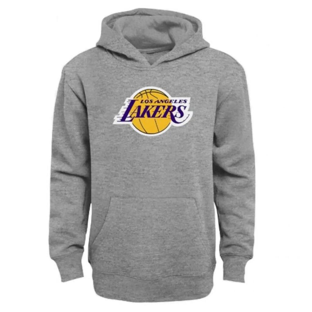 OUTERSTUFF NBA Boys Logo Junior Hoodie, Junior L, Los Angeles Lakers grey kids