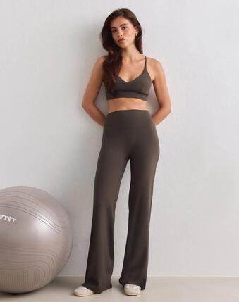 Femme Legging Jambe Droite Taille Haute squat proof Sense Chocolat