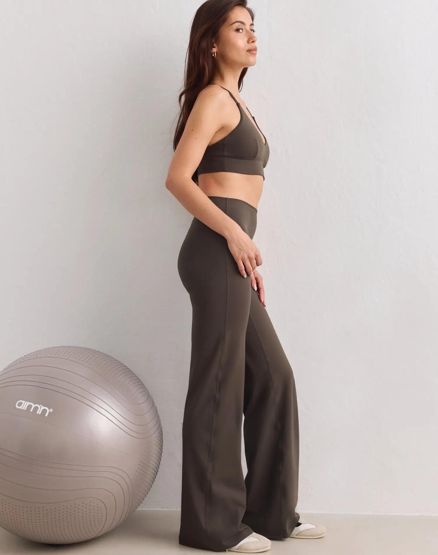 Femme Legging Jambe Droite Taille Haute squat proof Sense Lierre Foncé 2/6