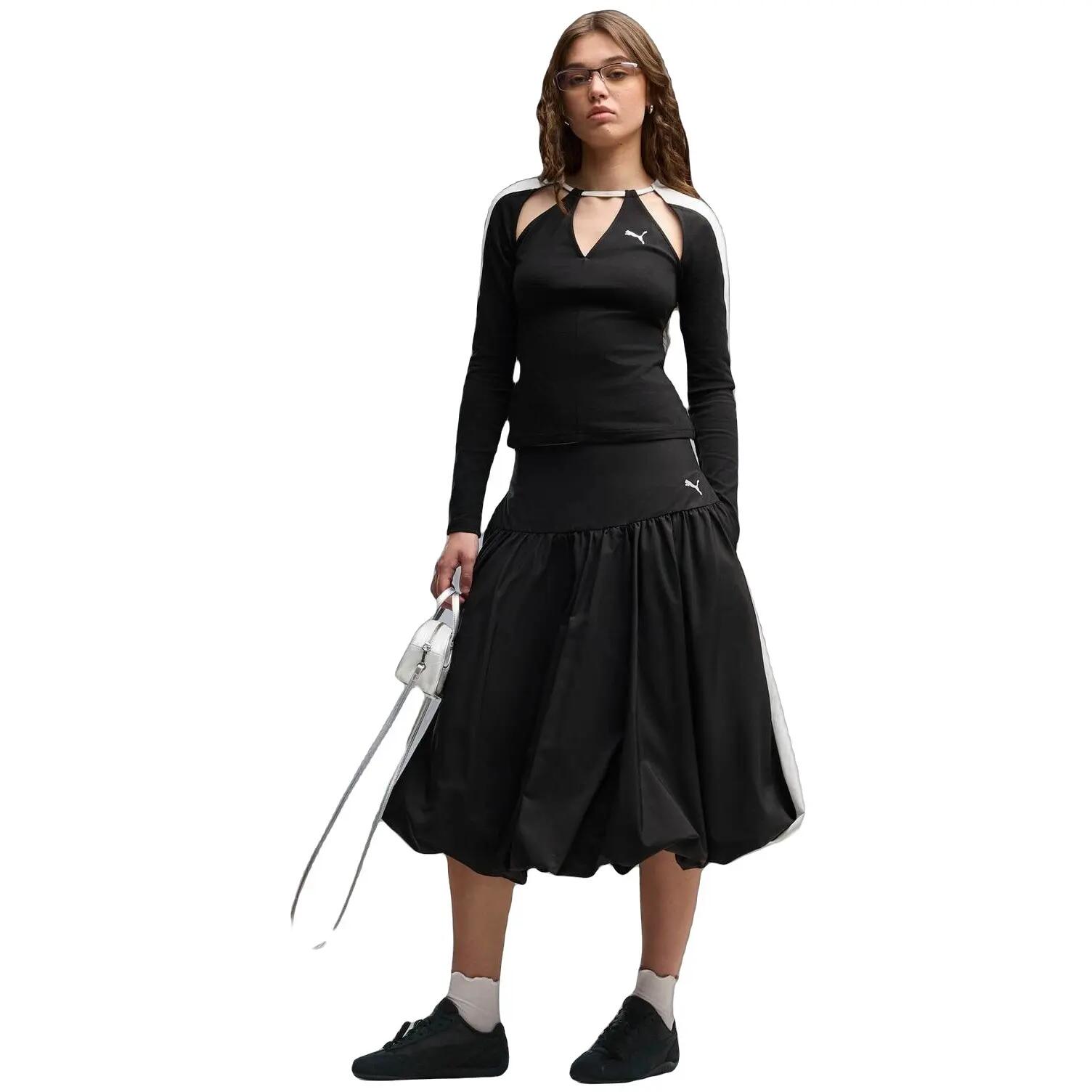 Fusta femei Puma T7 Balloon Woven Midi Skirt, Negru