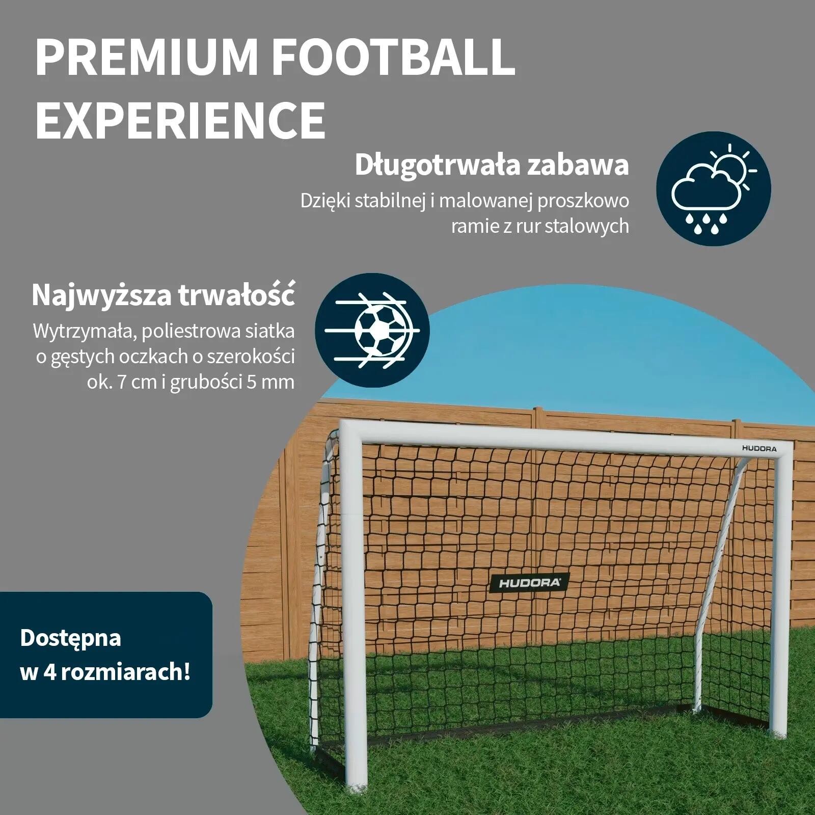 Bramka Do Piłki Nożnej Hudora Advanced 3X2 M Szara 7/7