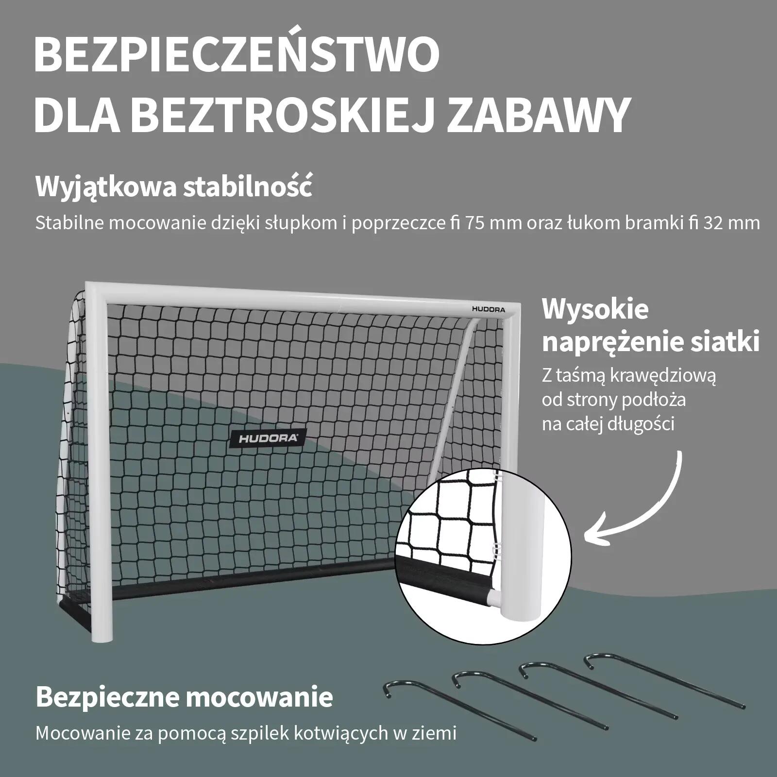 Bramka Do Piłki Nożnej Hudora Advanced 3X2 M Szara 5/7