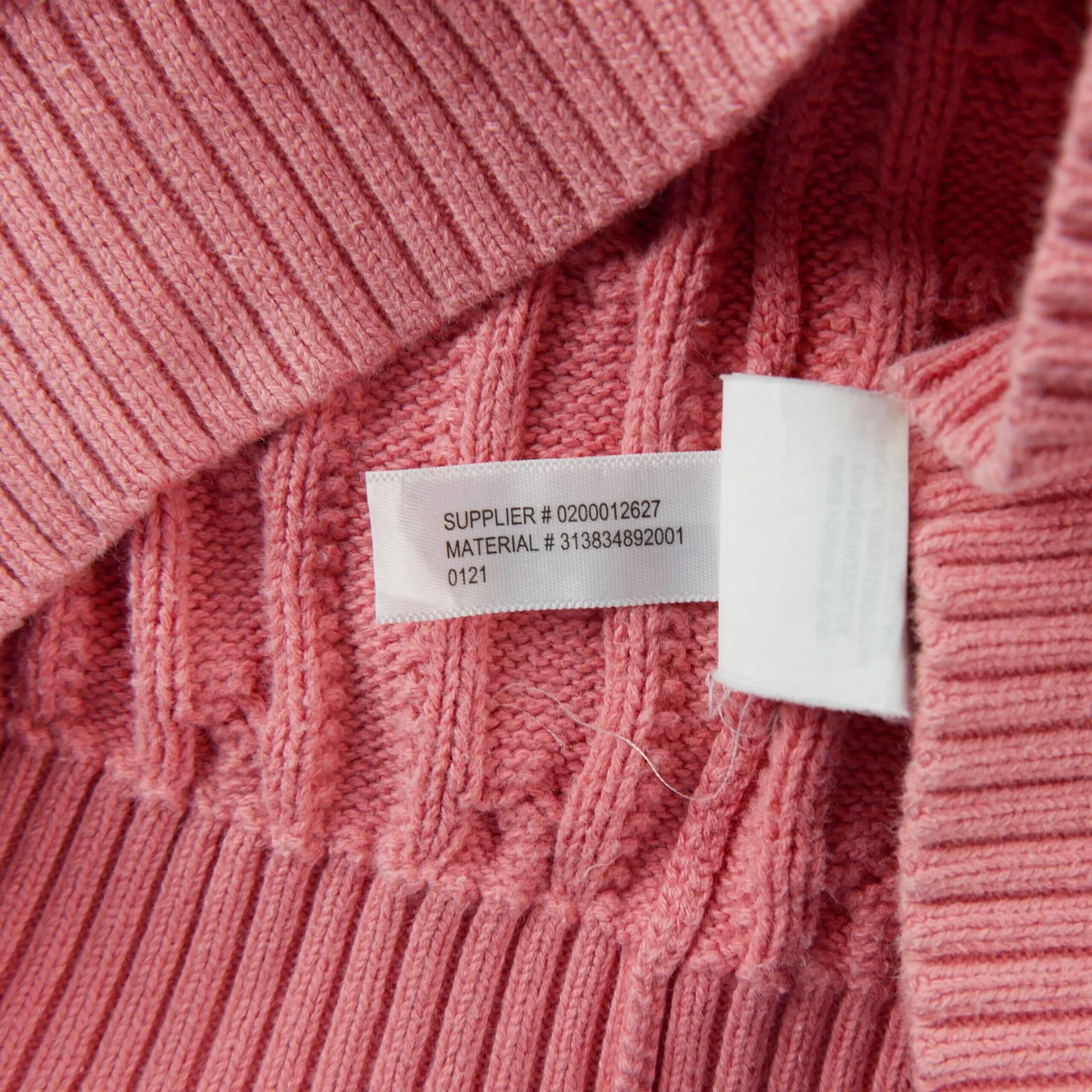 Tweedehands - Meisjes kabelgebreide trui roze - Als nieuw 8/8