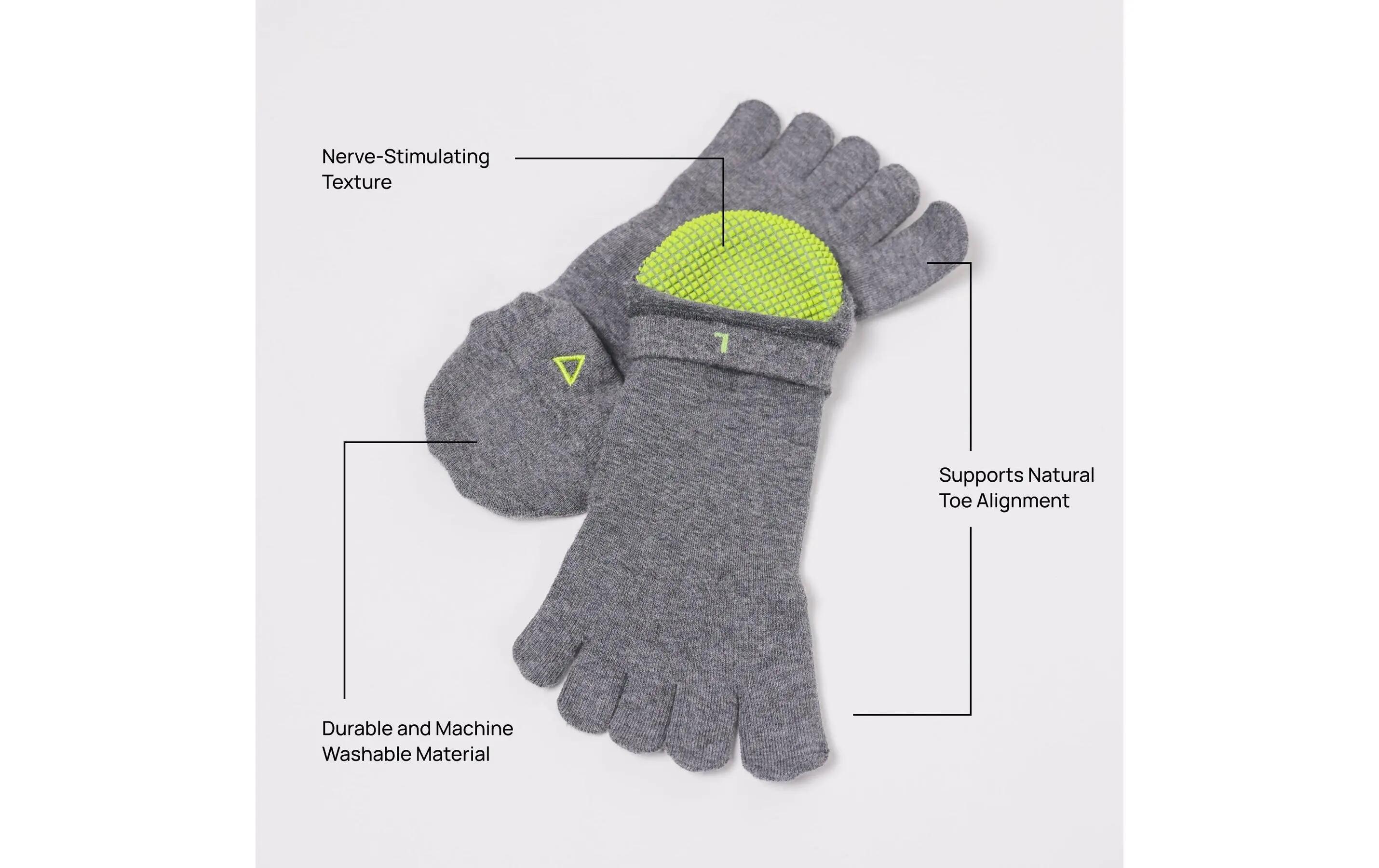 NABOSO Chaussettes à orteils L, semelle structurée 3/3