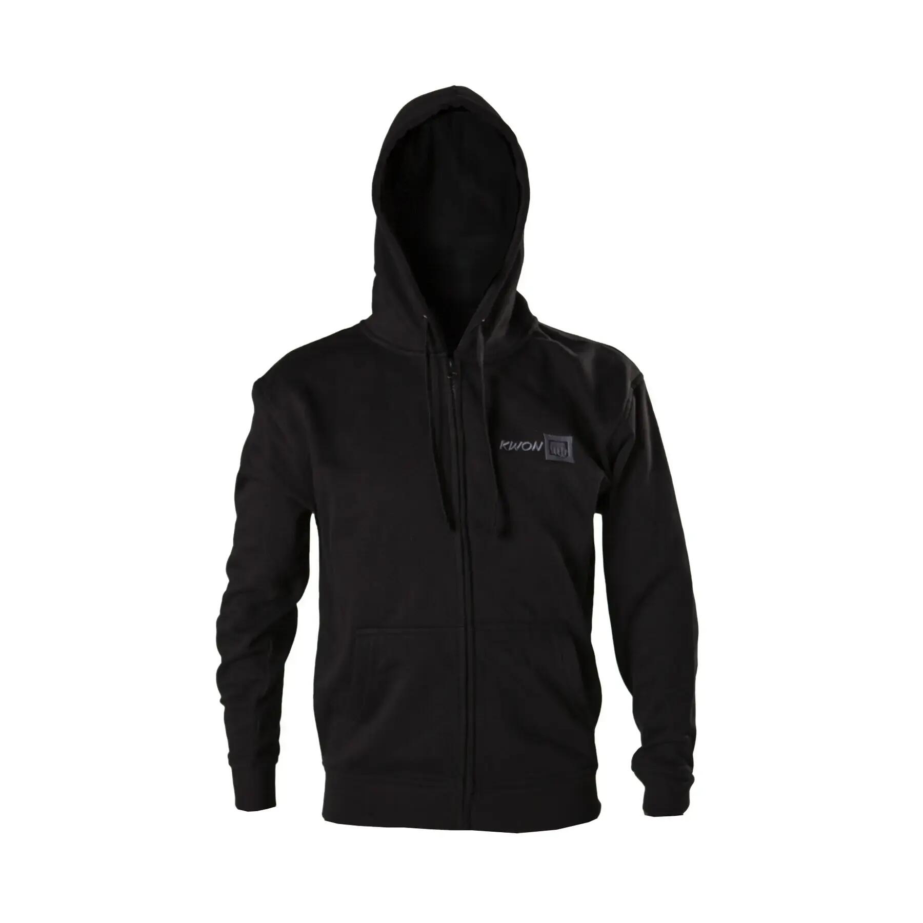 Felpa con cappuccio zip e logo Kwon 3/4