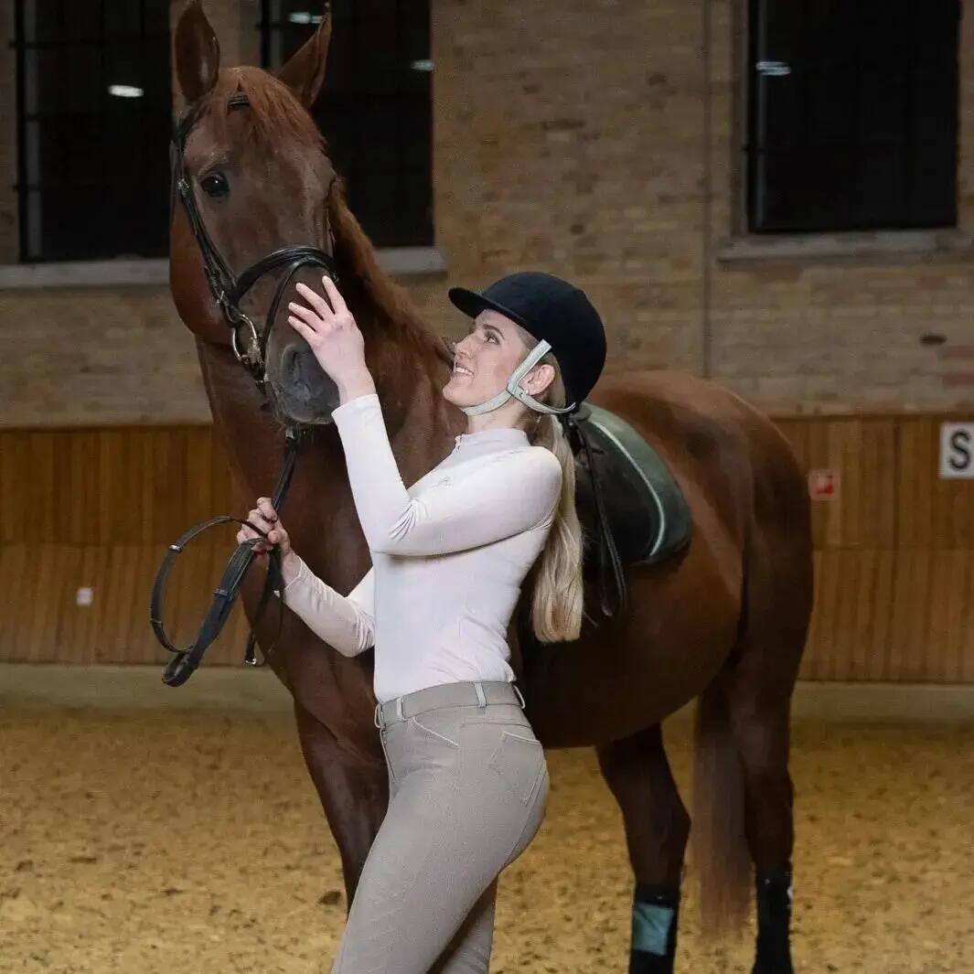 Polo technique de concours manches longues femme Cavalliera Belissima 3/3