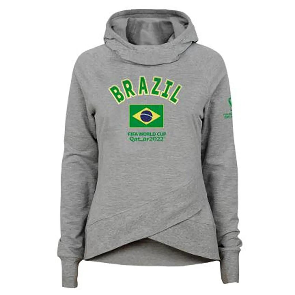 OUTERSTUFF Fifa Flag Funnel Junior суичър с качулка Brazil сив