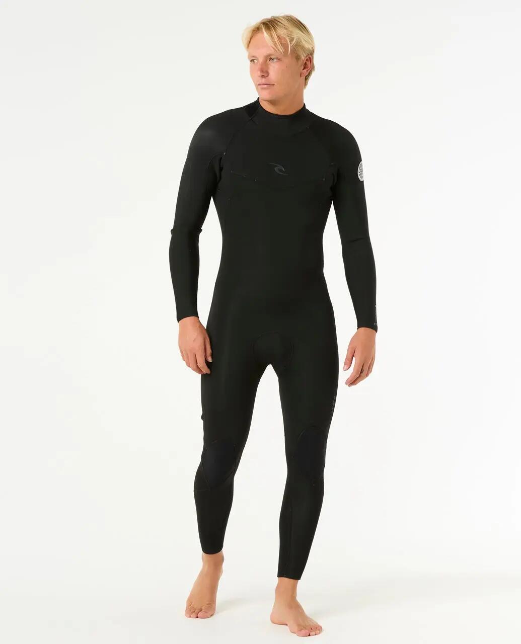 Surfwetsuit Heren Dawn Patrol 3/2 mm met rugrits - Noir 4/6