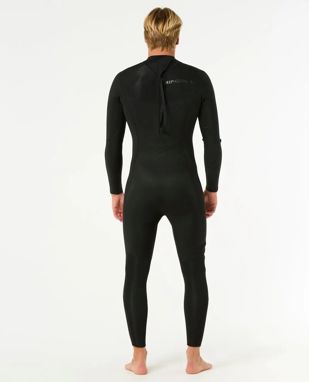 Surfwetsuit Heren Dawn Patrol 3/2 mm met rugrits - Noir 3/6
