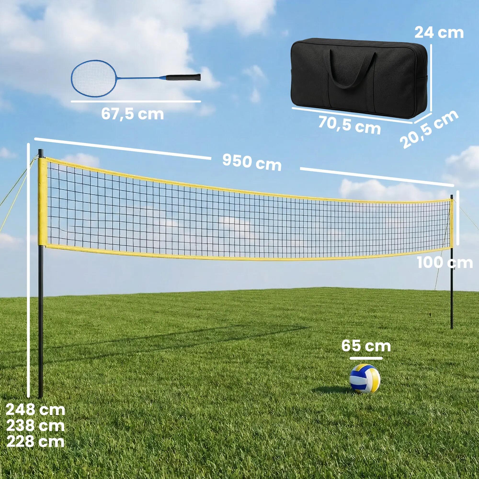 Ensemble complet volley-ball badminton 2 en 1 avec sac 3/5