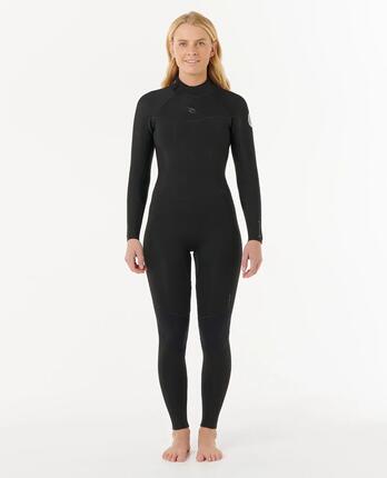 Combinaison de surf Femme Dawn Patrol 4/3 mm intégrale zip dos - Noir