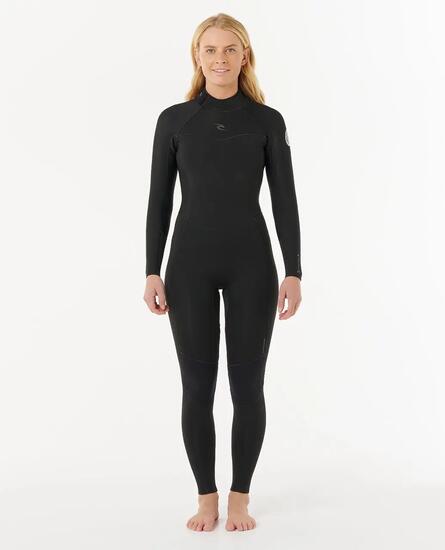 Combinaison de surf Femme Dawn Patrol 4/3 mm intégrale zip dos - Noir