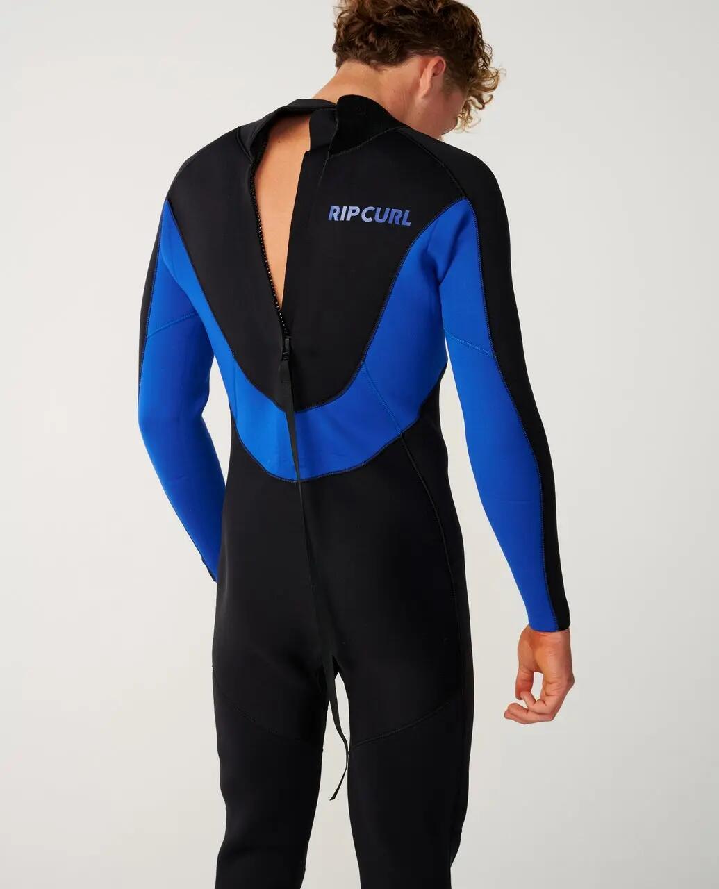 Surfwetsuit Heren Trad 3/2 mm met rugrits - Bleu 6/6