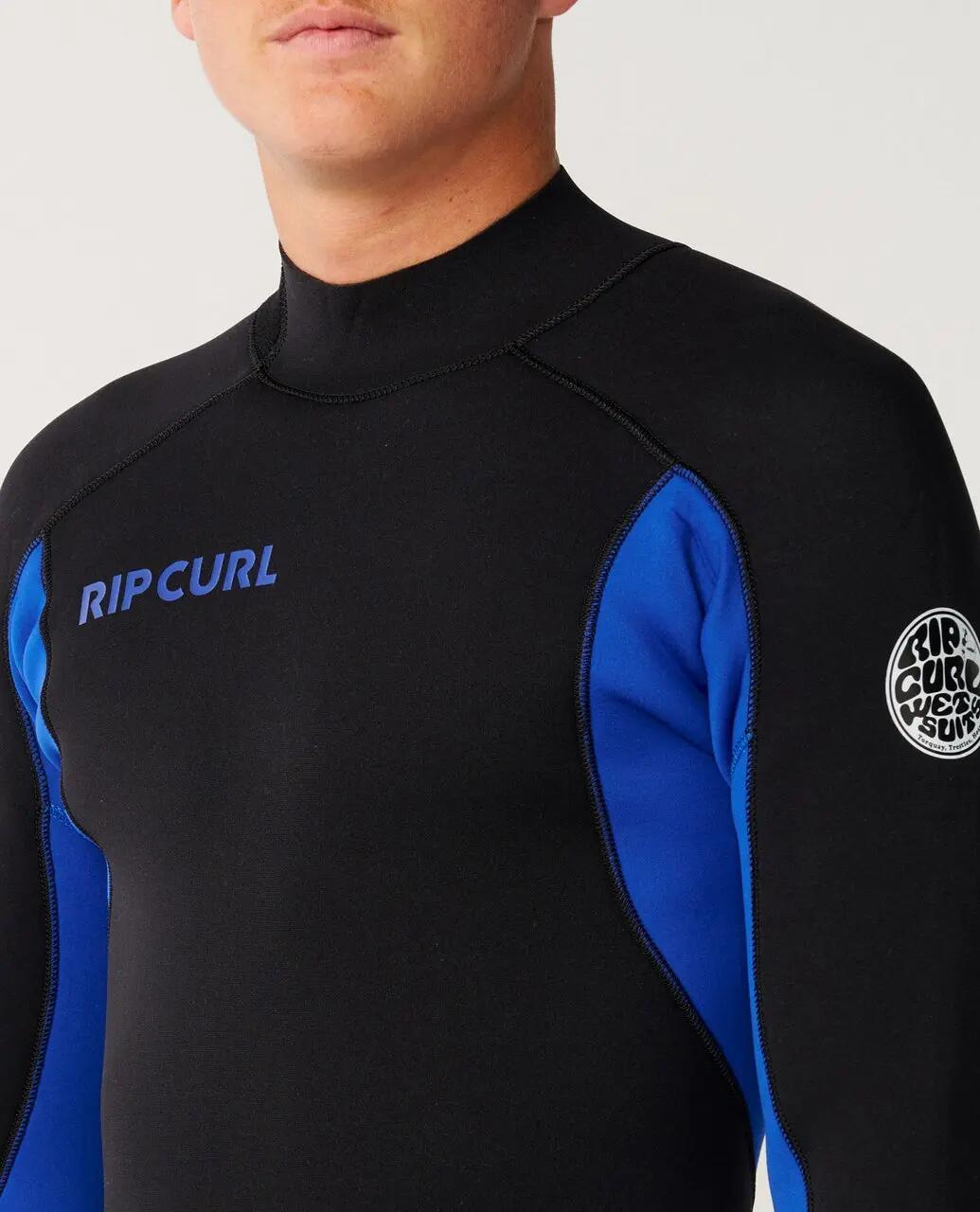Surfwetsuit Heren Trad 3/2 mm met rugrits - Bleu 5/6