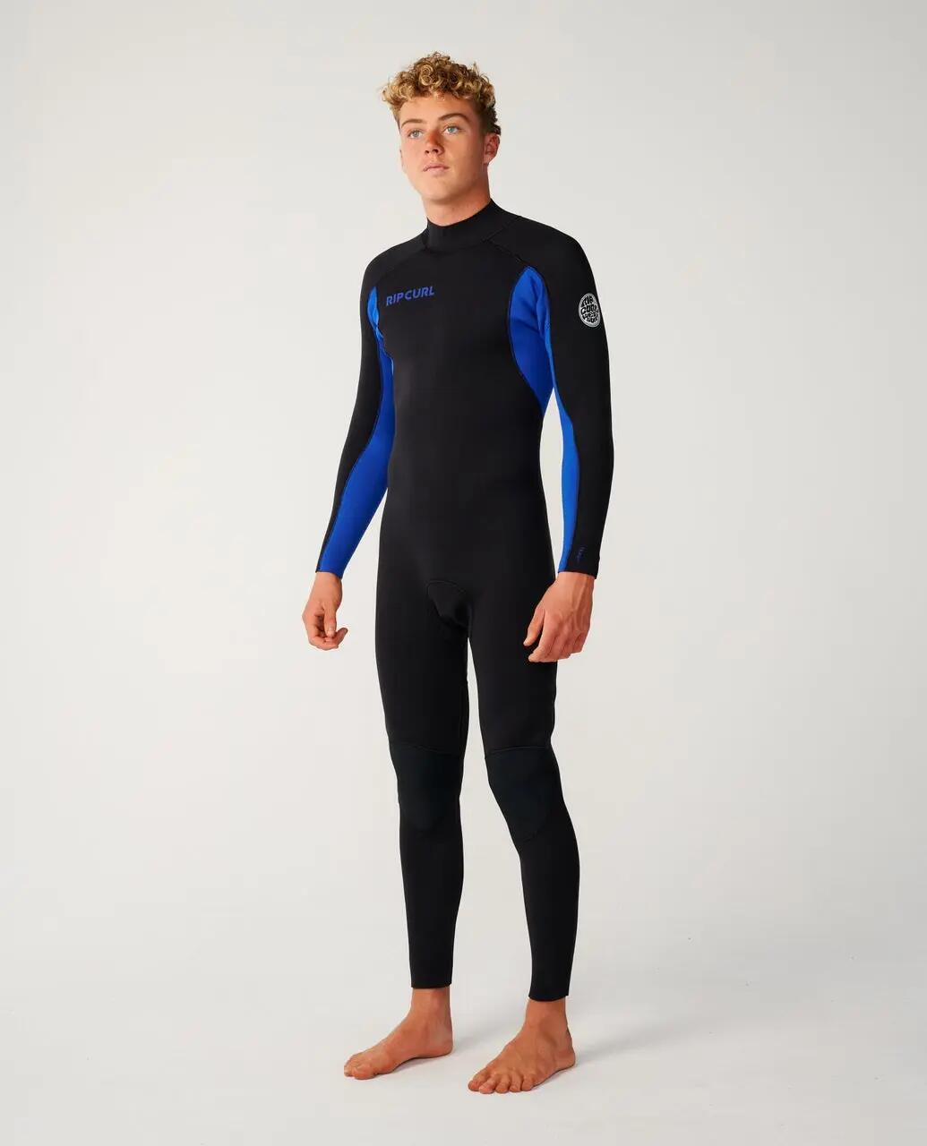 Surfwetsuit Heren Trad 3/2 mm met rugrits - Bleu 2/6