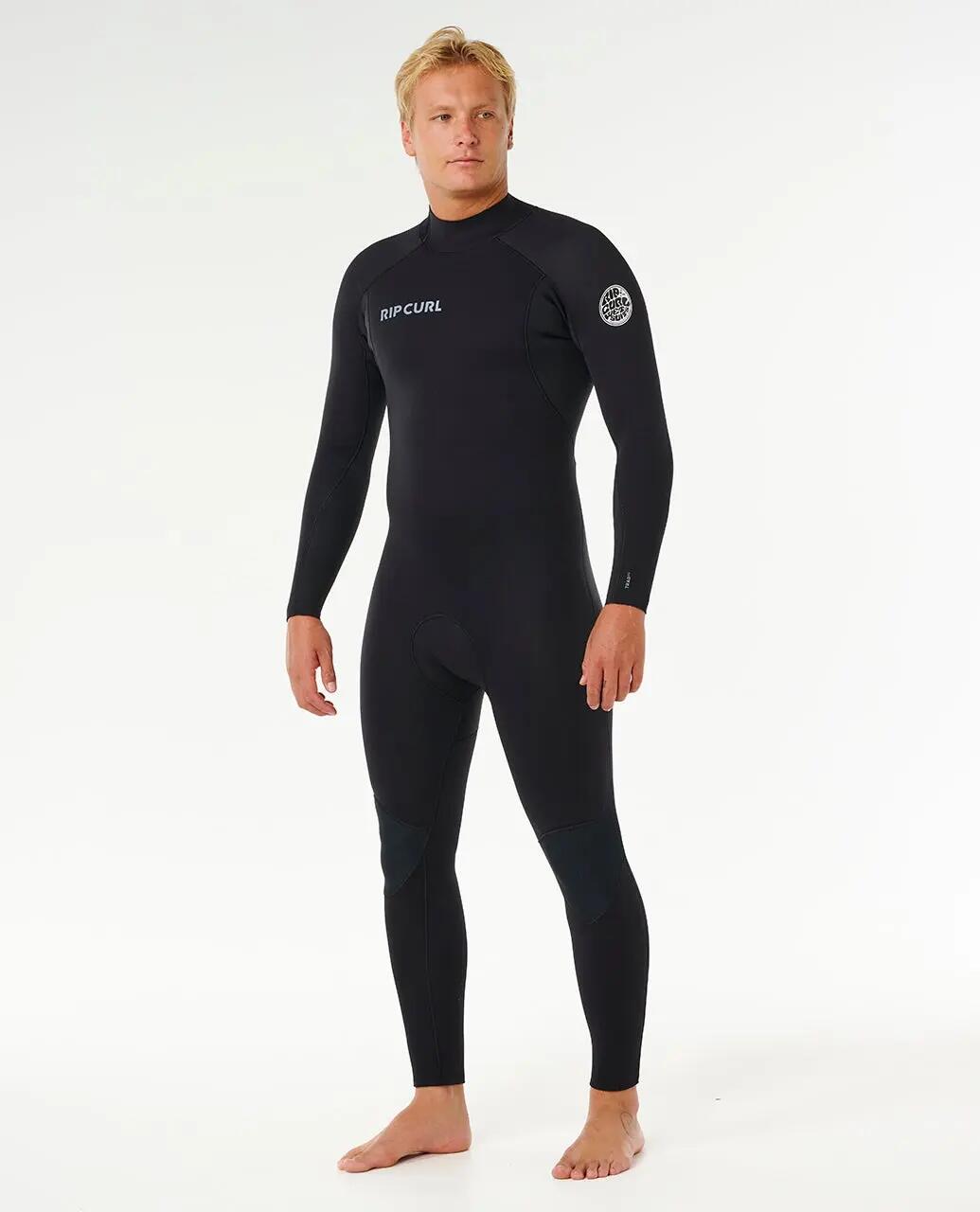 Surfwetsuit Heren Trad 3/2 mm met rugrits - Noir 2/6