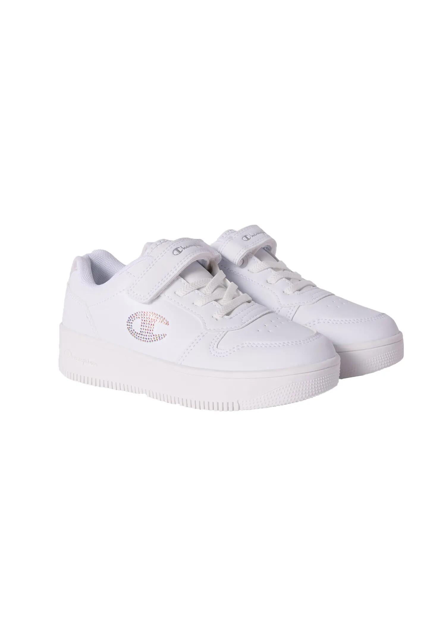 Champion Mädchen RD18 Platform Glitter G PS Sneaker White Silver 4/5