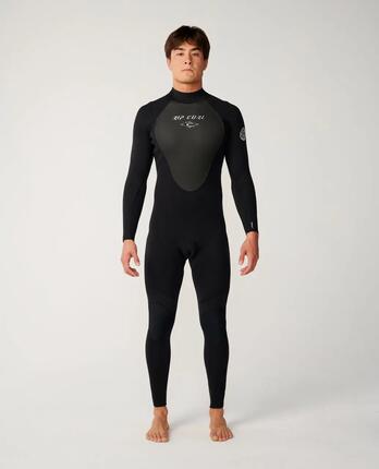 Surfwetsuit Heren Omega 4/3 mm met rugrits - Grey