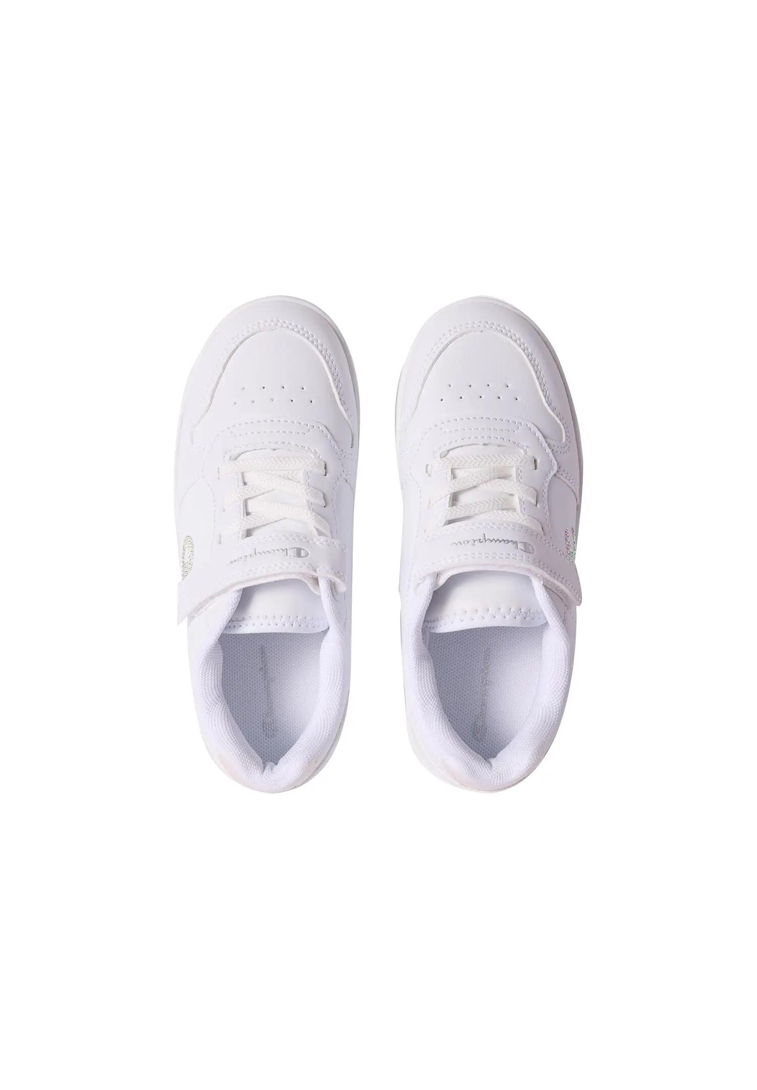Champion Mädchen RD18 Platform Glitter G PS Sneaker White Silver 3/5