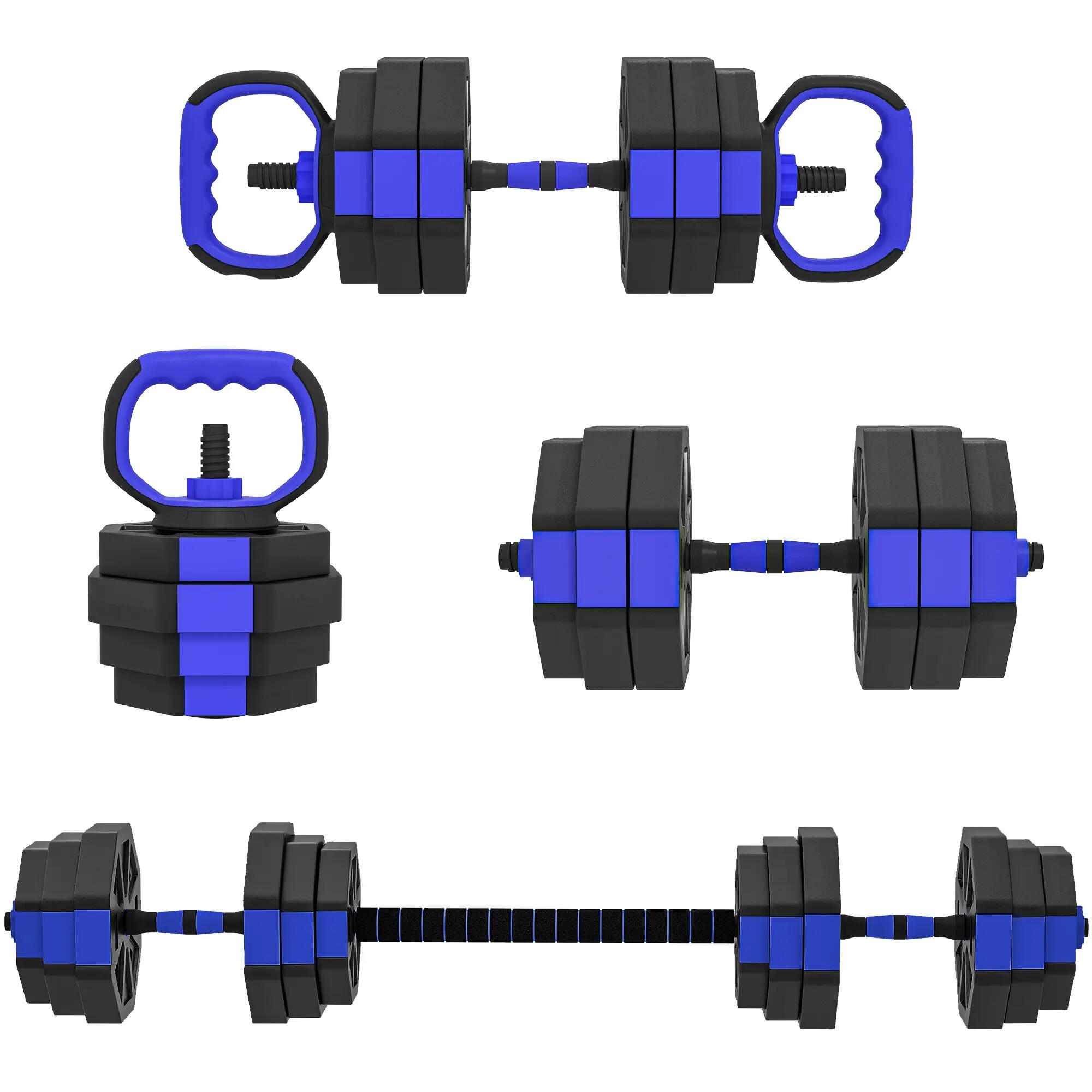 Ensemble d'haltères musculation 6-en-1 haltère réglable 25 kg kettlebell, barre 2/9