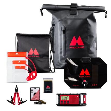 Midland - Sac à Dos d'Urgence 28L Imperméable avec ER300 Pro et kit de survie