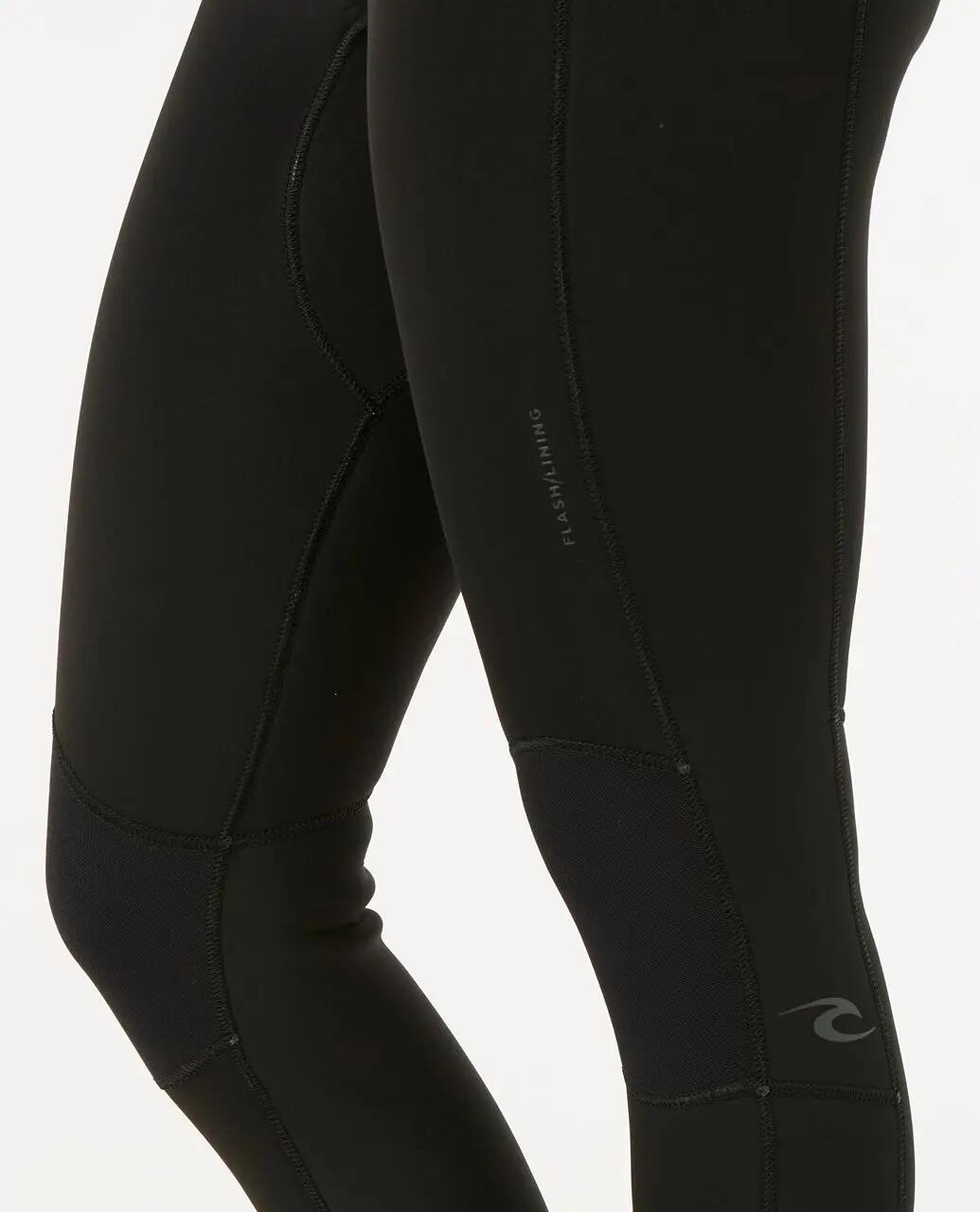 Surfwetsuit Dames Dawn Patrol 5/3 mm met borstrits - Noir 5/6
