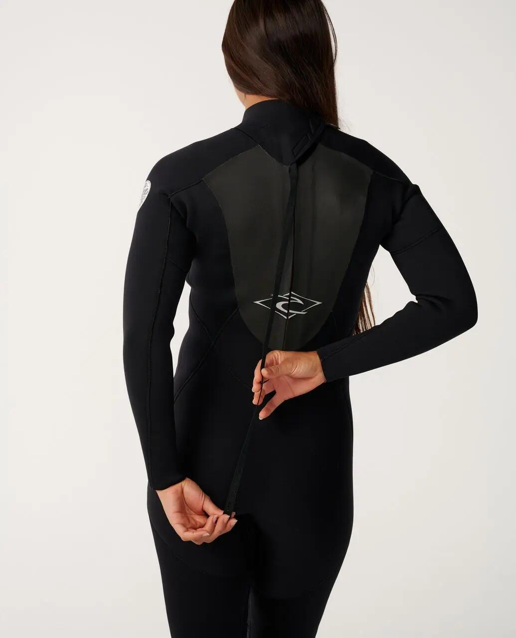 Muta da surf Donna Trad 3/2 mm zip posteriore cuciture flatlock - Noir 4/6