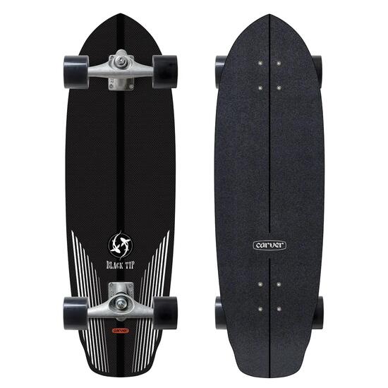 Carver Skateboard Complet Black Tip Carbon CX - Planche de Skate en Carbone - No