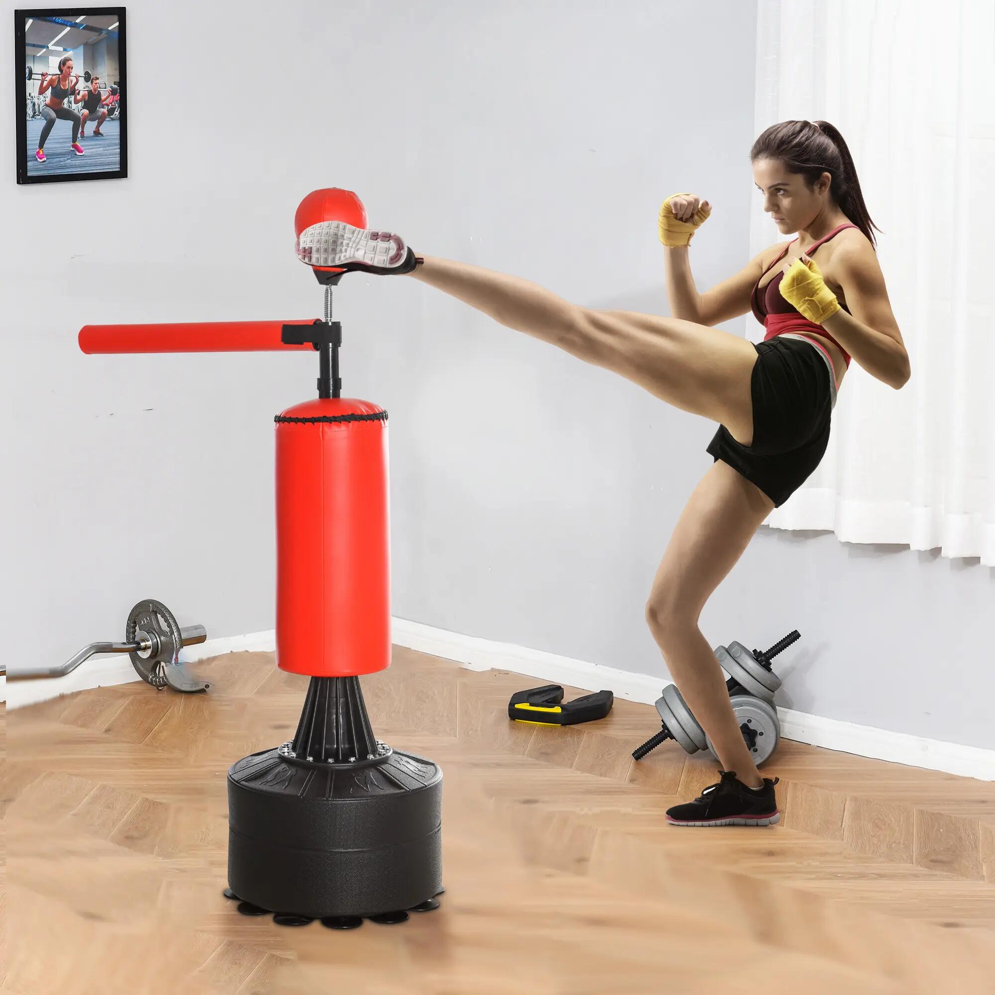 Sac de frappe sur pieds punching ball brunier 3 en 1 avec ballon de vitesse bras 9/9