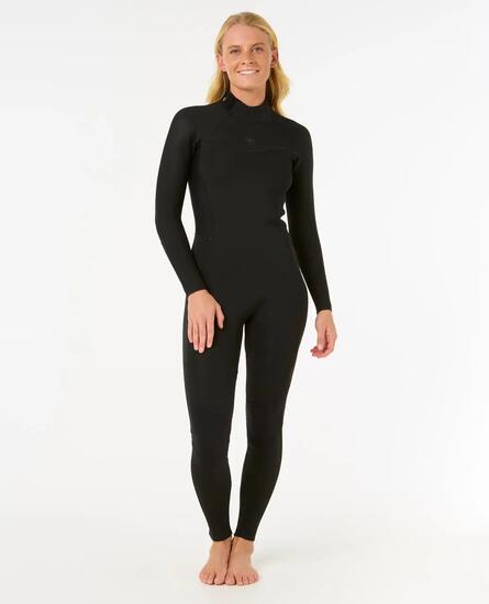 Combinaison de surf Femme Dawn Patrol 5/3 mm zip dos - Noir