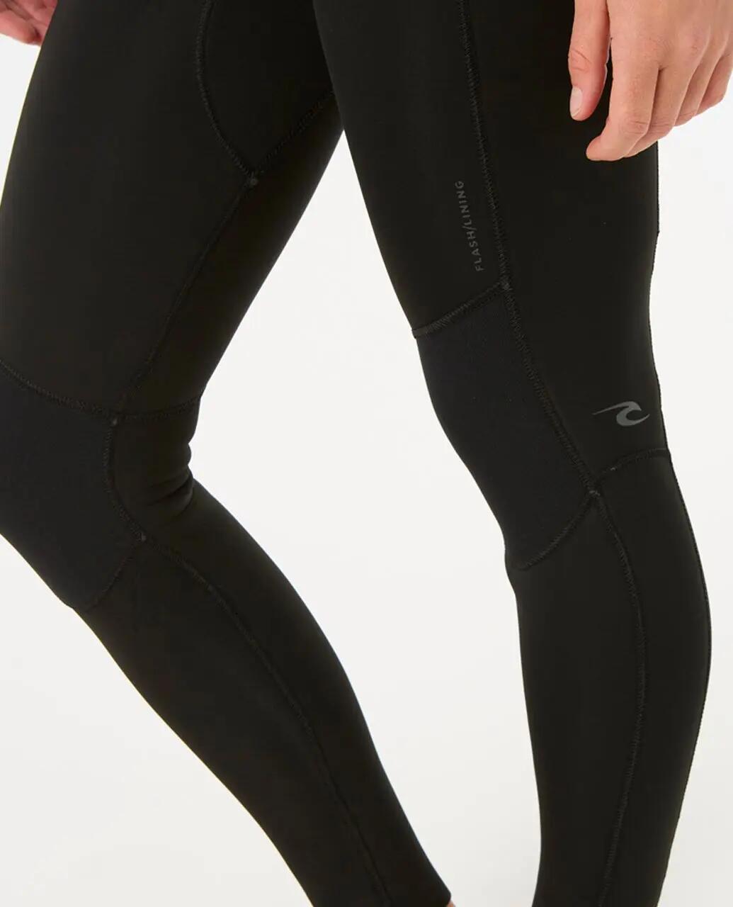 Surfwetsuit Dames Dawn Patrol 5/3 mm met rugrits - Noir 5/6