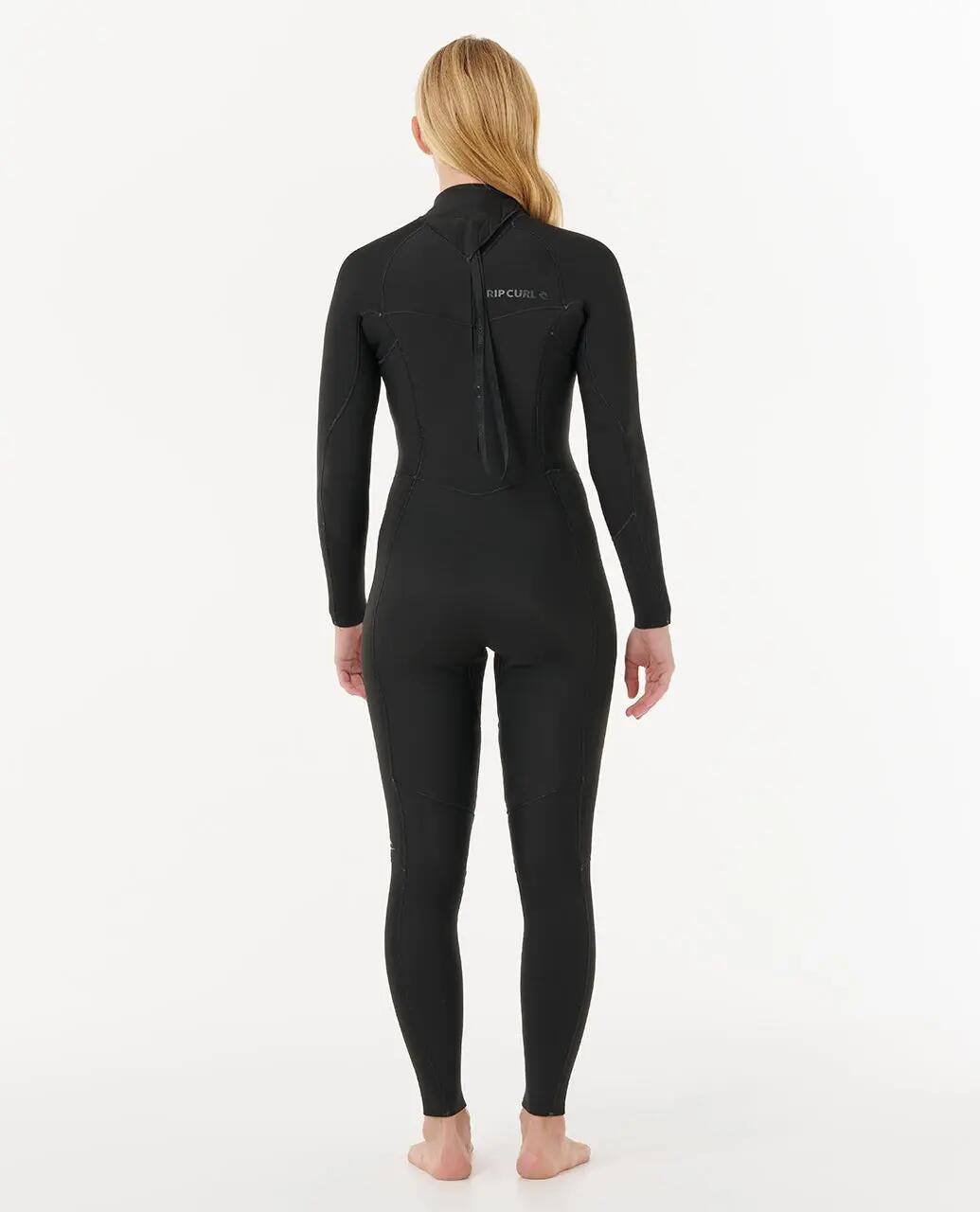 Surfwetsuit Dames Dawn Patrol 5/3 mm met rugrits - Noir 3/6