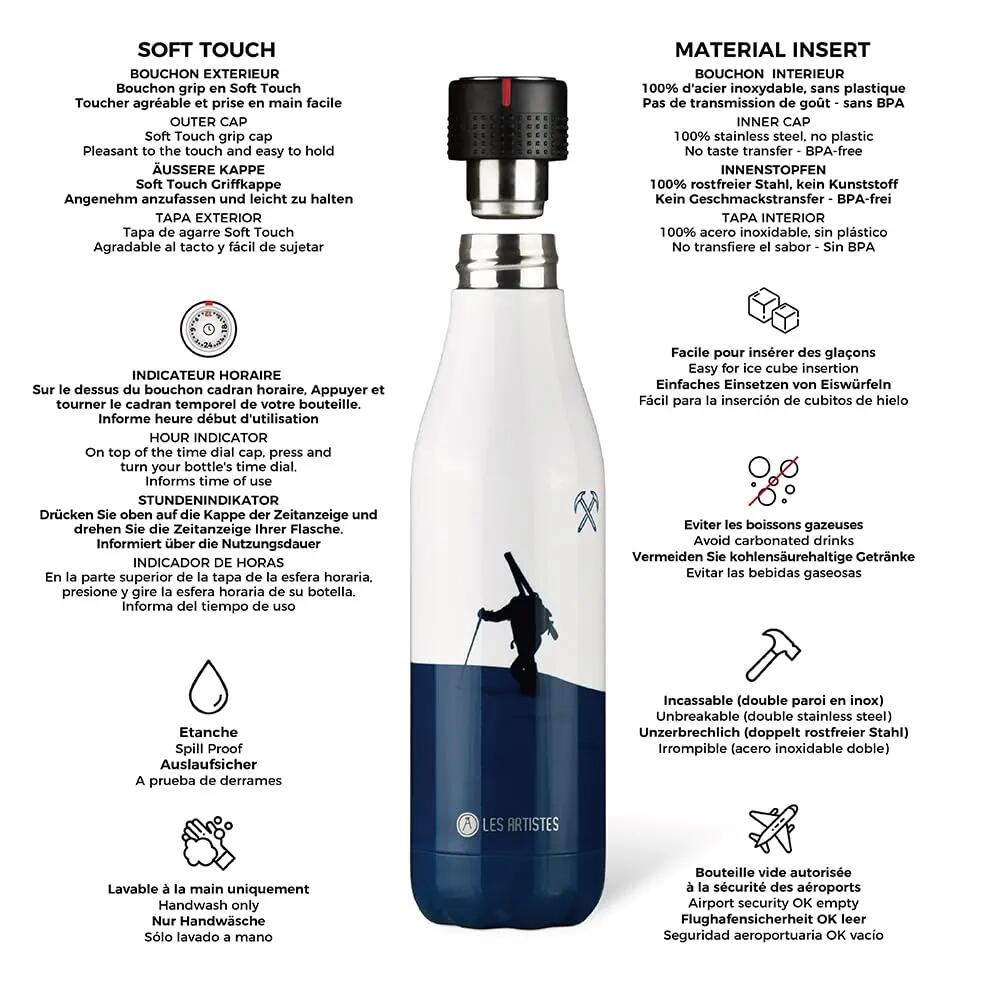 Botella - Isotérmica 500 ml - Bottle'Up Snow Bril - Blanco/Azul 4/4