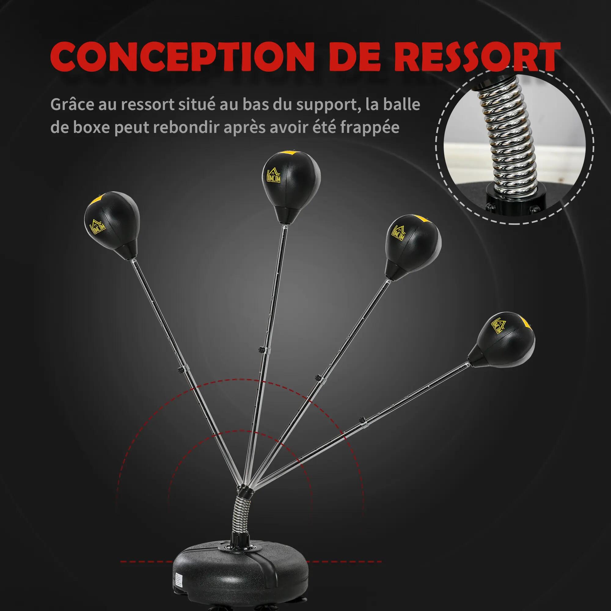 Punching ball sur pied réglable hauteur 133 -151 cm, sac de frappe sur pied 2 ga 8/9