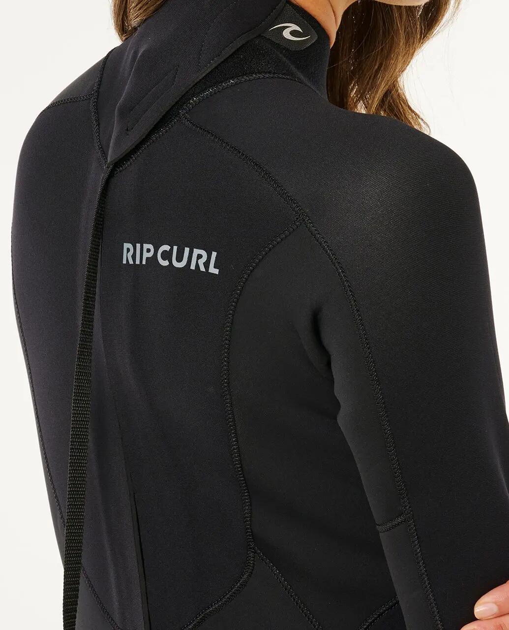 Surfwetsuit Dames Trad 4/3 mm met rugrits - Noir 5/6