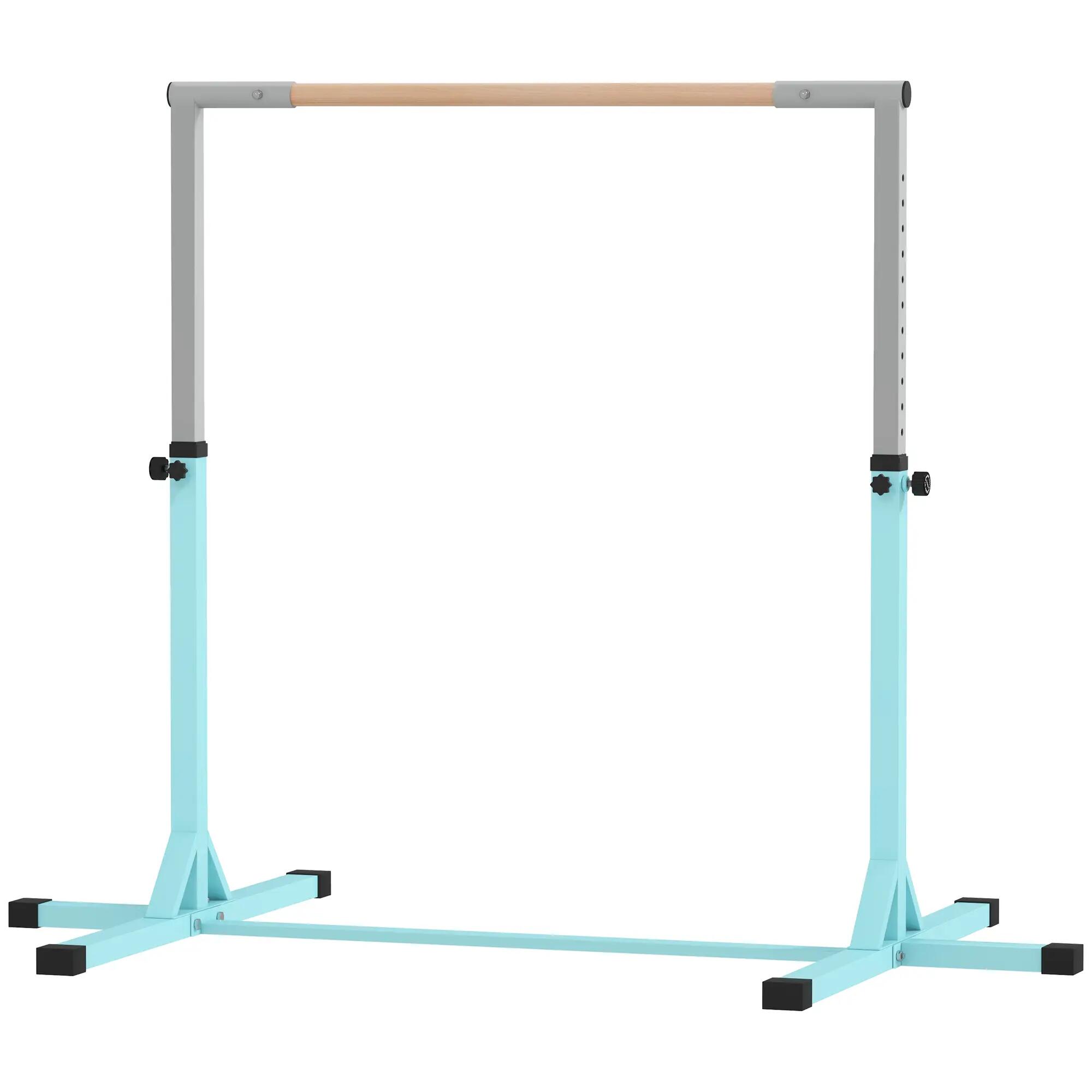 Barre fixe de gymnastique enfant acier bois 5/5