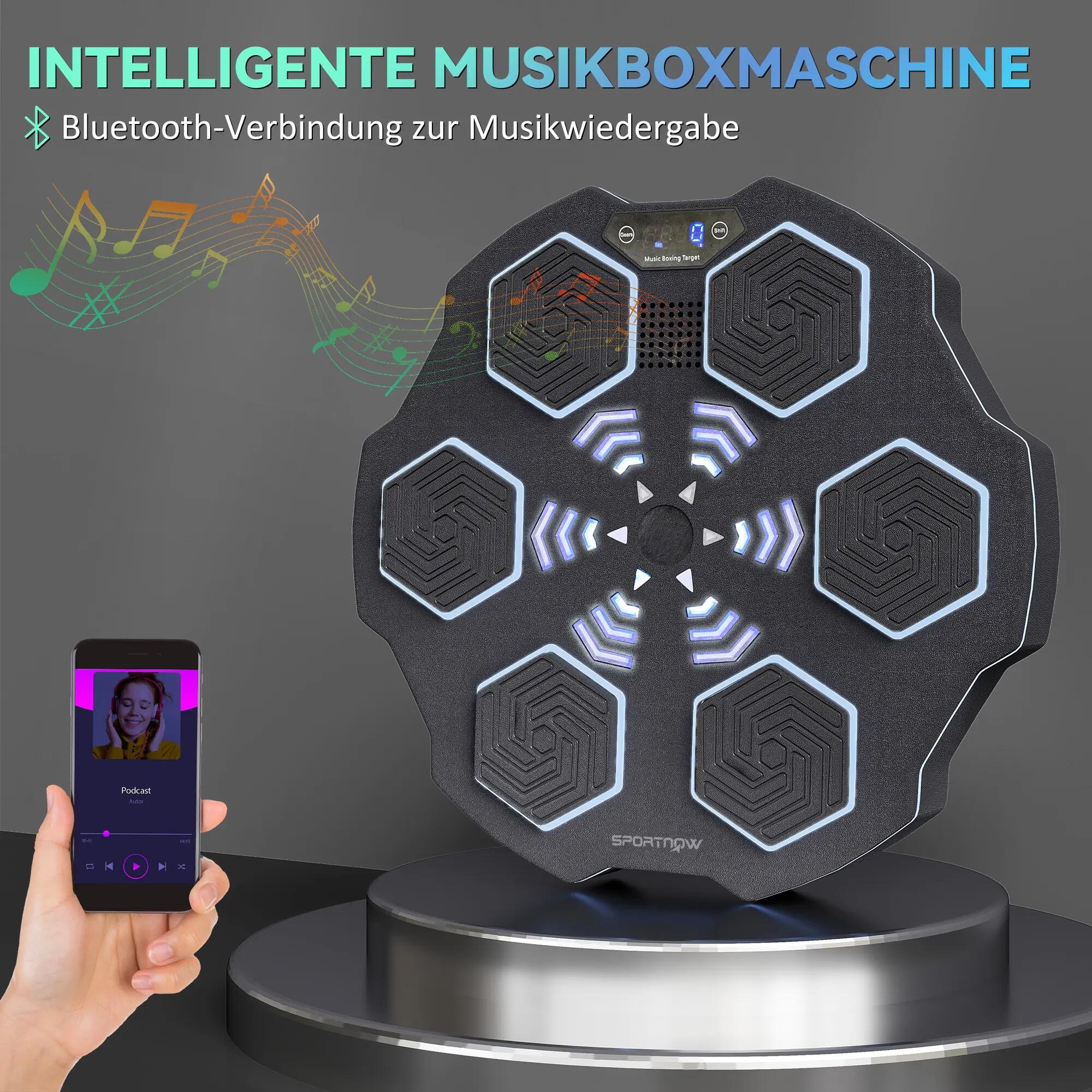 Boîte à musique, enceinte Bluetooth, fixation murale, 9 vitesses et modes, lumiè 7/9