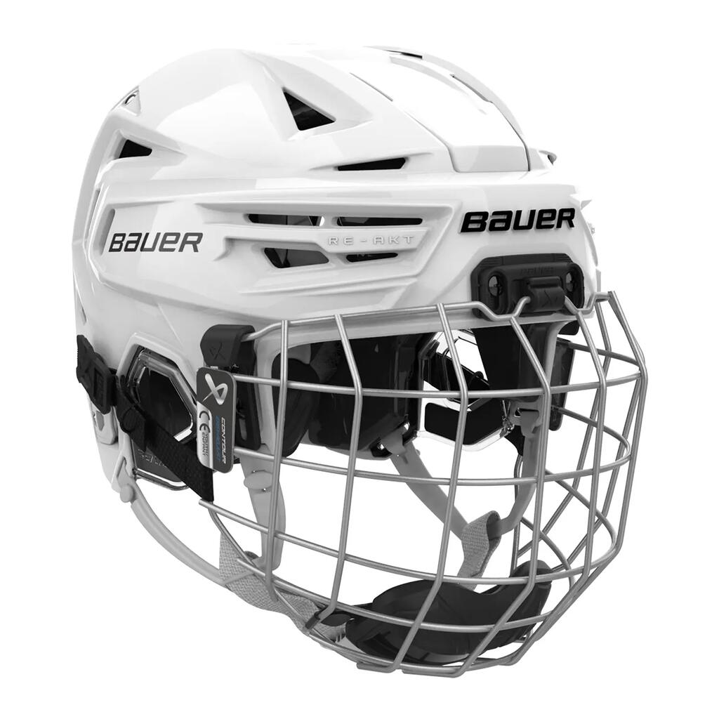 BAUER Re-Akt 155 Youth White kids Hockey Helmet Combo