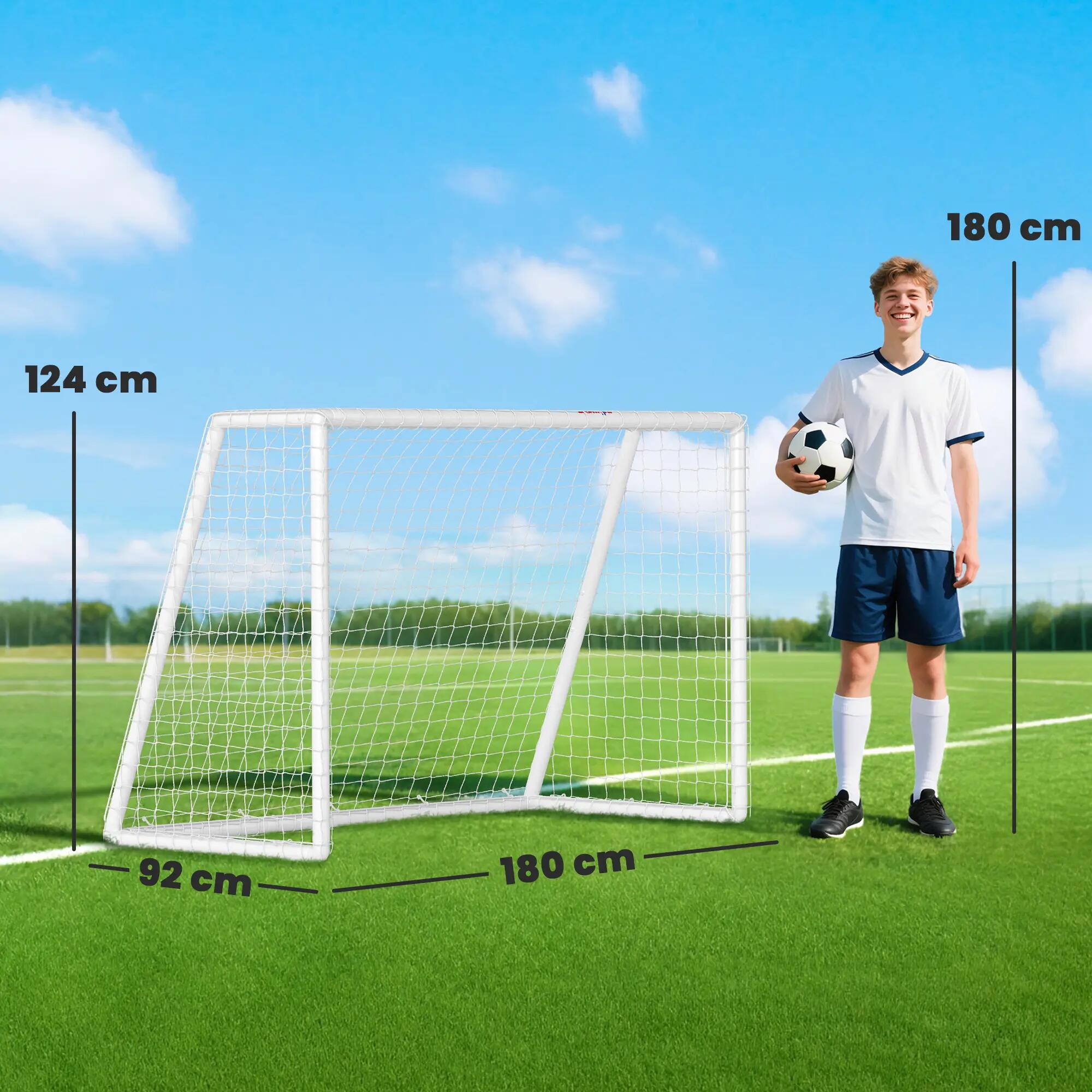 But de football cage de foot - dim. 180L x 92l x 124H cm - PVC blanc 3/5
