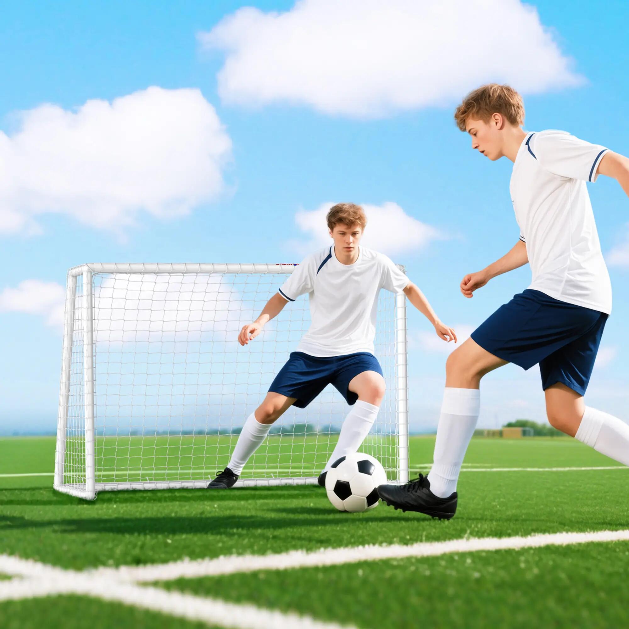 But de football cage de foot - dim. 180L x 92l x 124H cm - PVC blanc 2/5