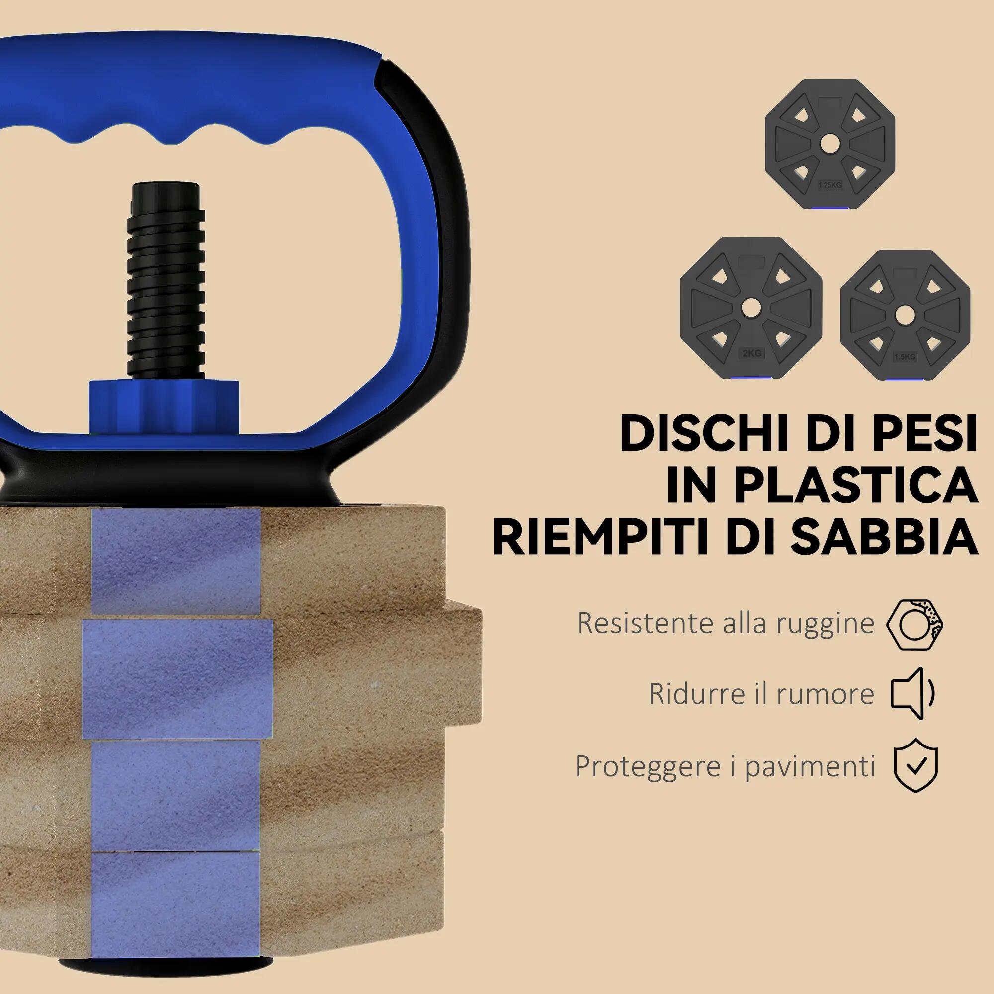 Kit de musculation multifonction 6 en 1, 20 kg au total, en plastique et sable, 9/9
